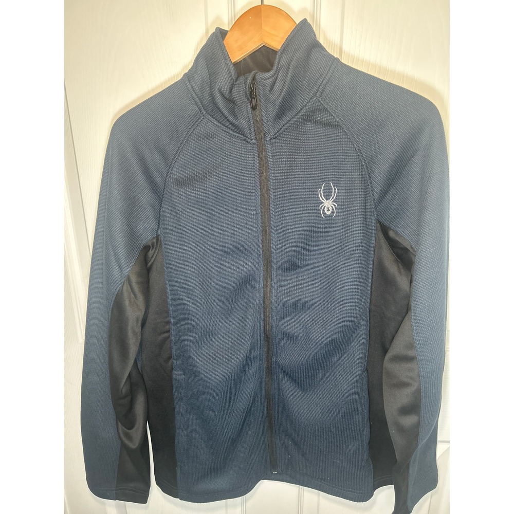Spyder Frontier Full Zip Fleece Jacket L Navy Blue Black NWT Activewear